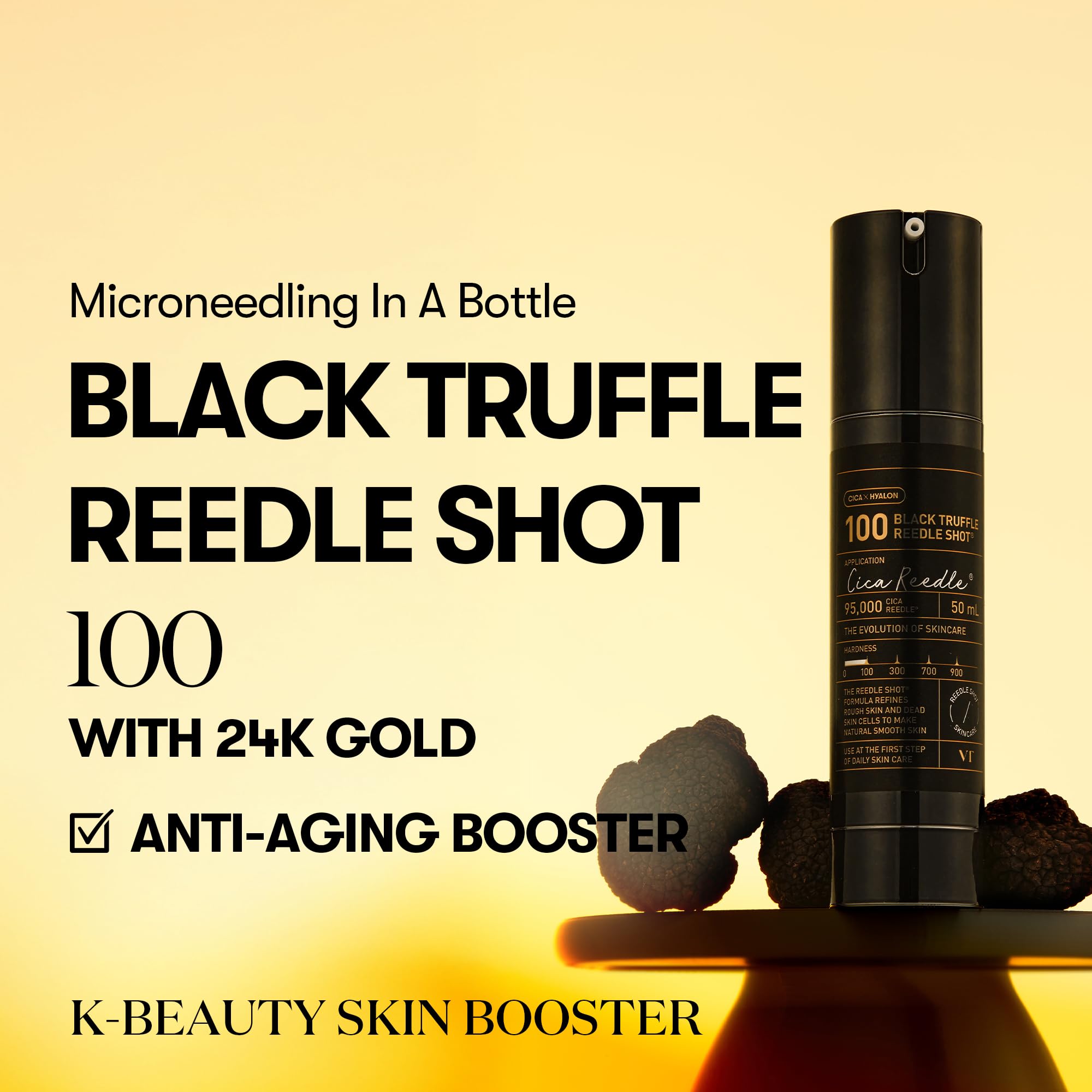 VT COSMETICS Reedle Shot ingredients glass highlighting luxurious formula