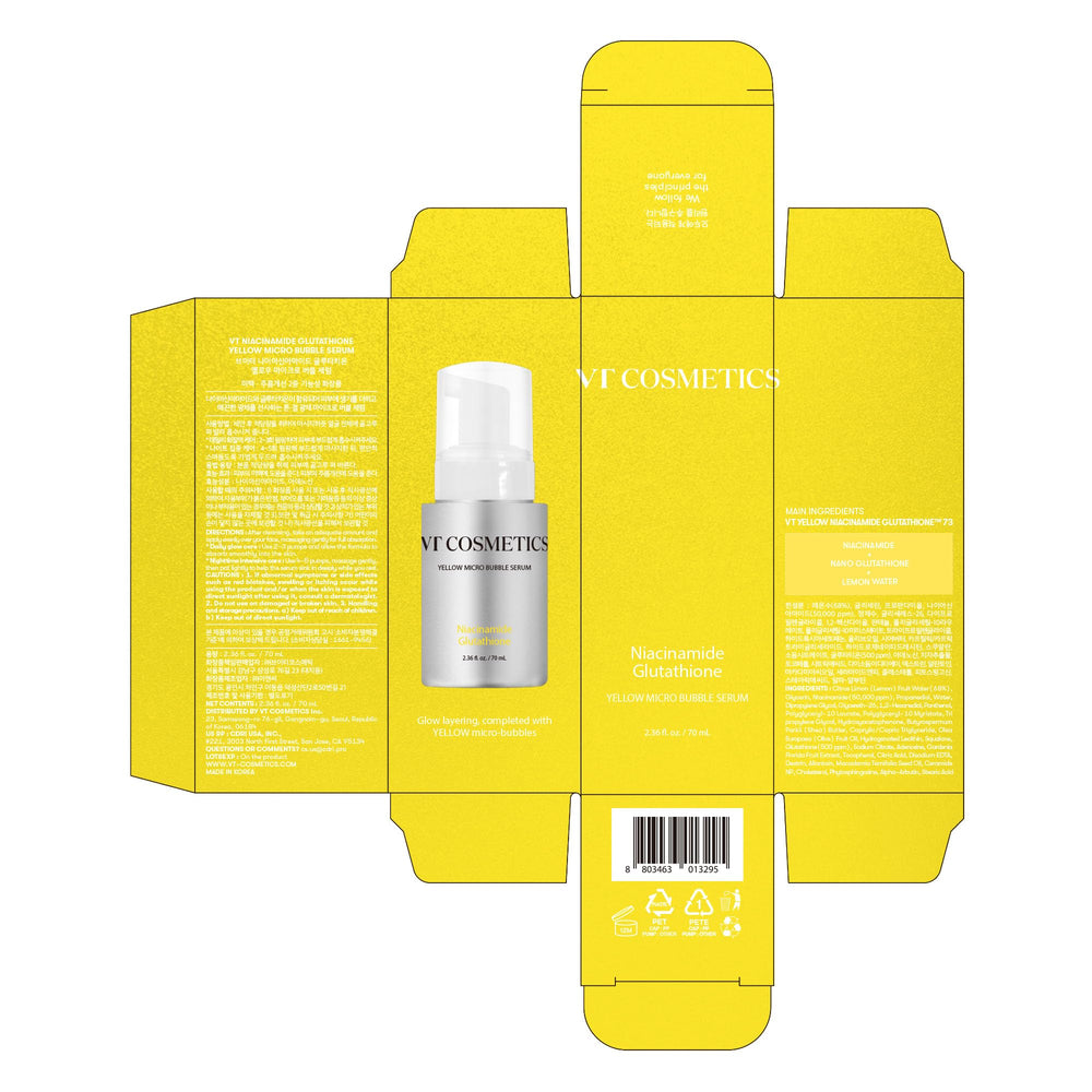 VT COSMETICS Bubble Serum premium packaging and convenient 2.36 oz size for daily use.