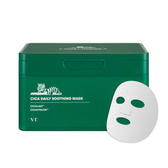 VT COSMETICS CICA Daily Soothing Mask packaging with resealable cap preserves freshness for daily use.