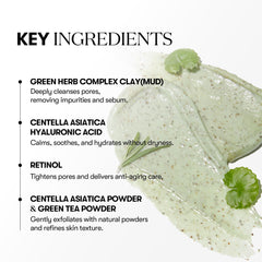 VT COSMETICS CICA Mask Cleanser application as mask demonstrates pore-refining action.