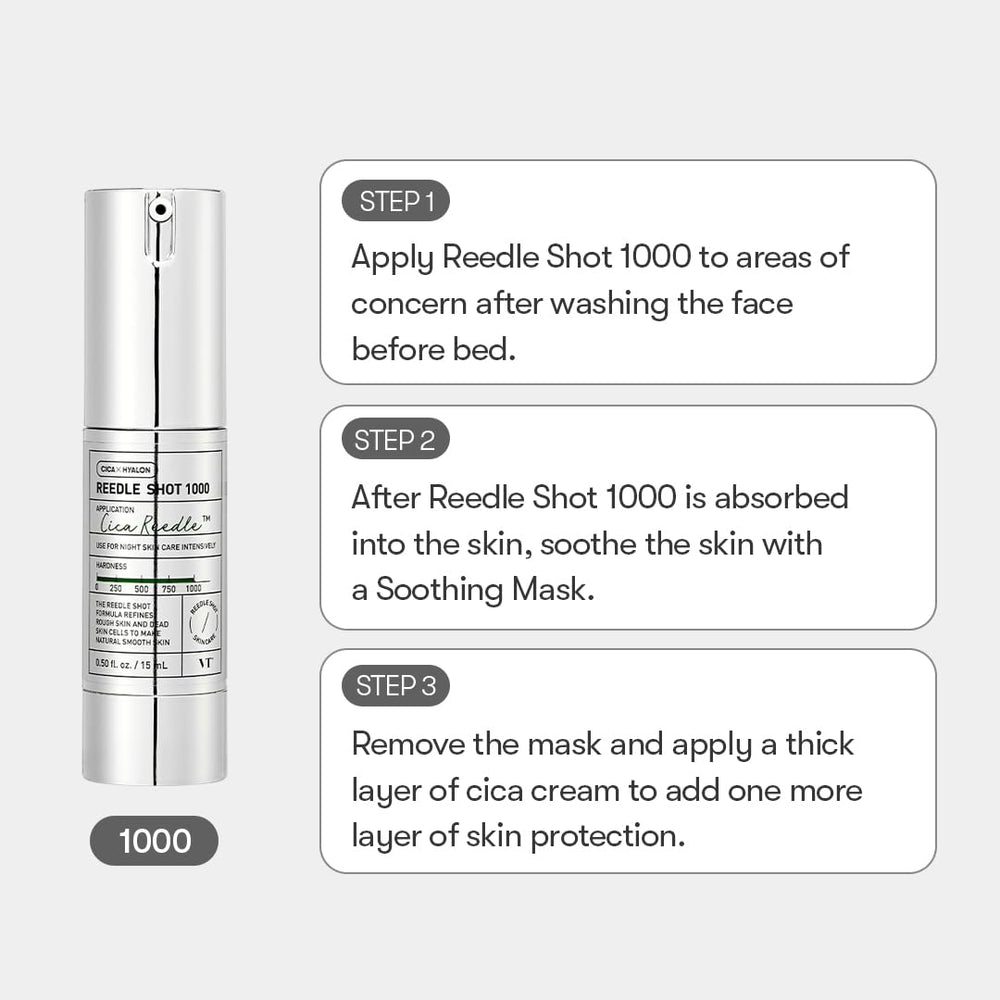 VT COSMETICS CICA Reedle Shot 1000 Essence pump dispense for easy layering