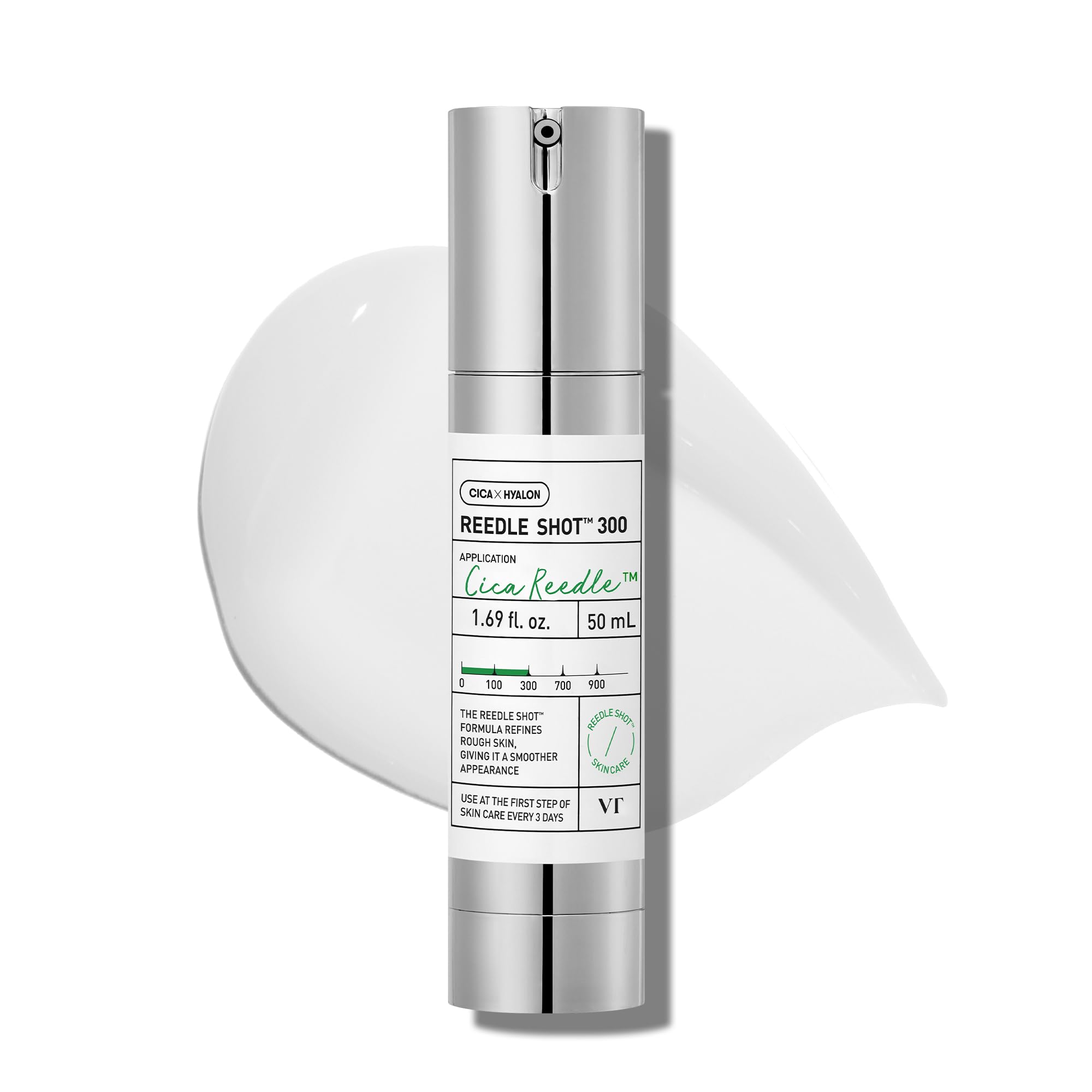 VT COSMETICS CICA Reedle Shot bottle closeup for soothing hydration and renewed glow.