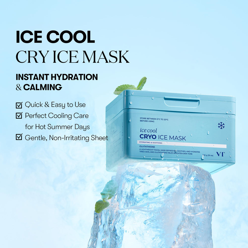 VT COSMETICS Cryo Ice Mask cellulose sheet image highlighting soft fabric for gentle application