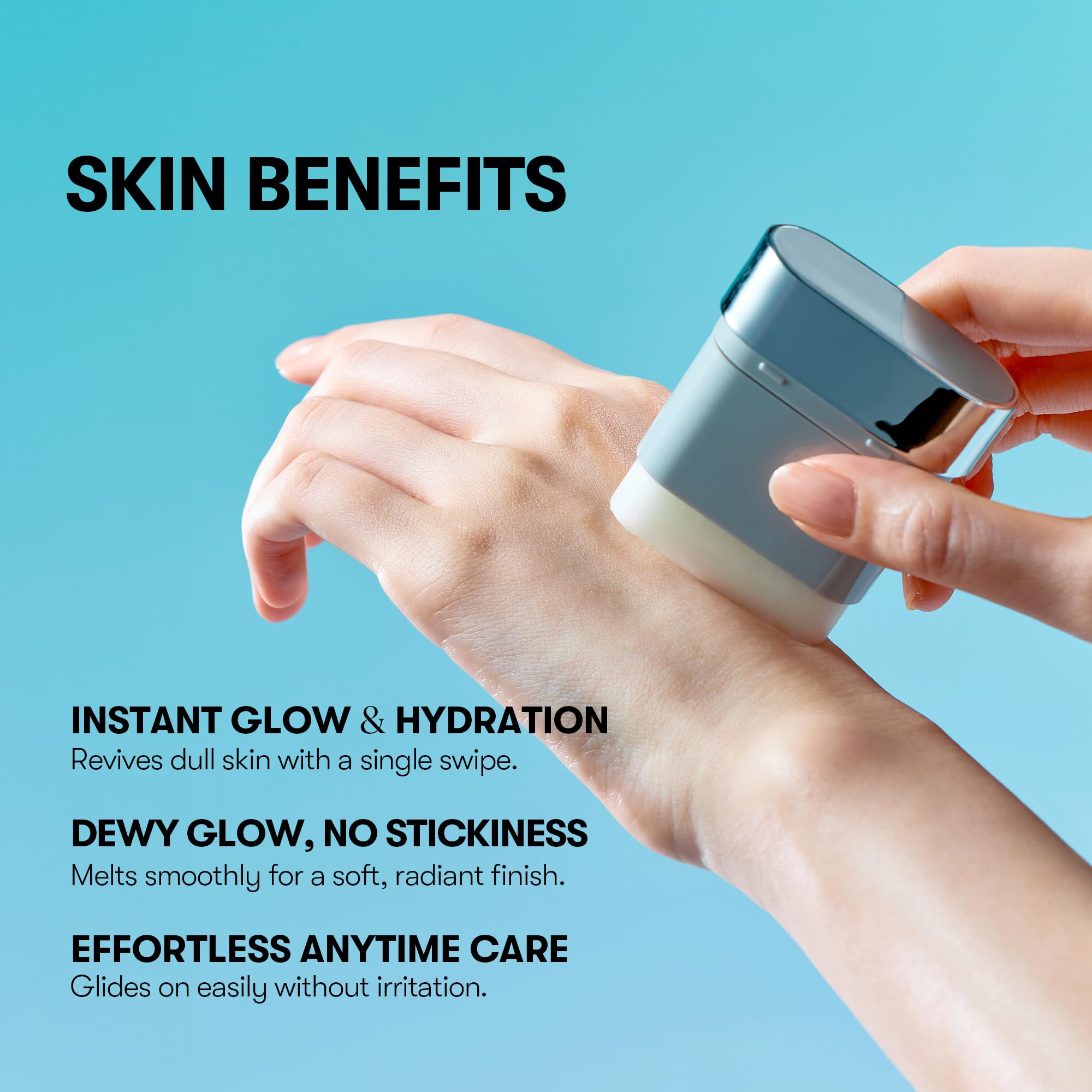 Compact on the palm: VT COSMETICS PDRN Essence Stick Balm for on-the-go use