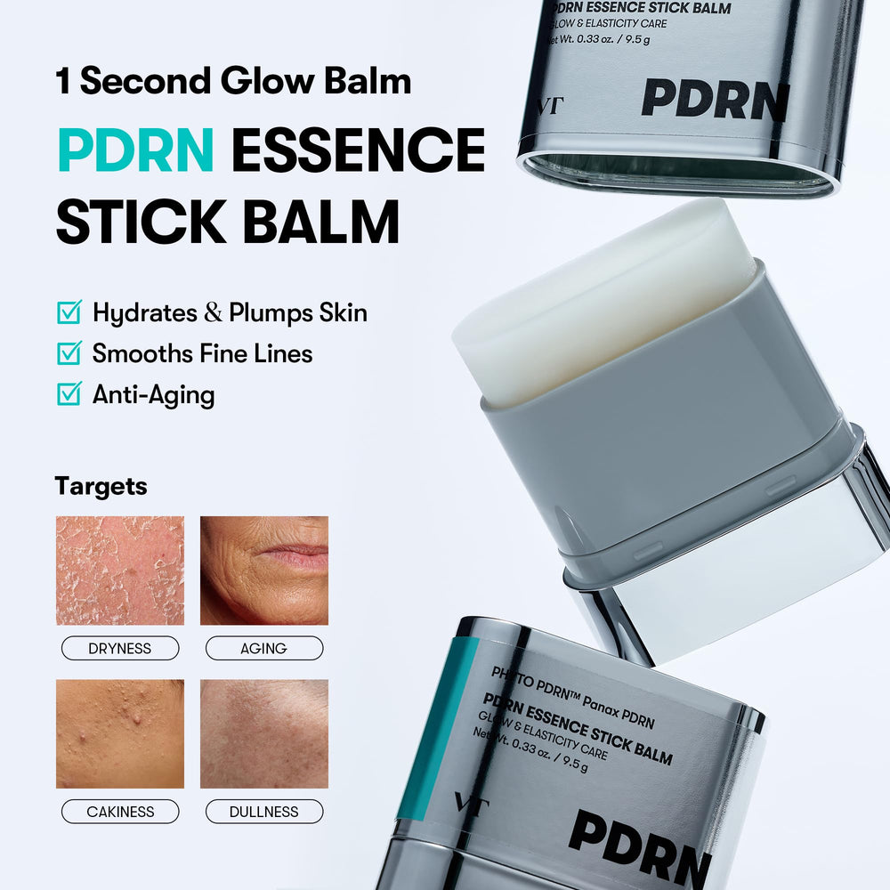 Texture of VT COSMETICS PDRN Essence Stick Balm melting into the skin