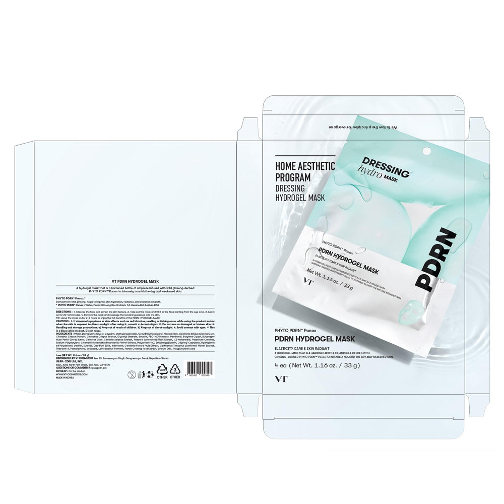 VT COSMETICS PDRN hydrogel mask skin-infusion during application shows even nourishment.