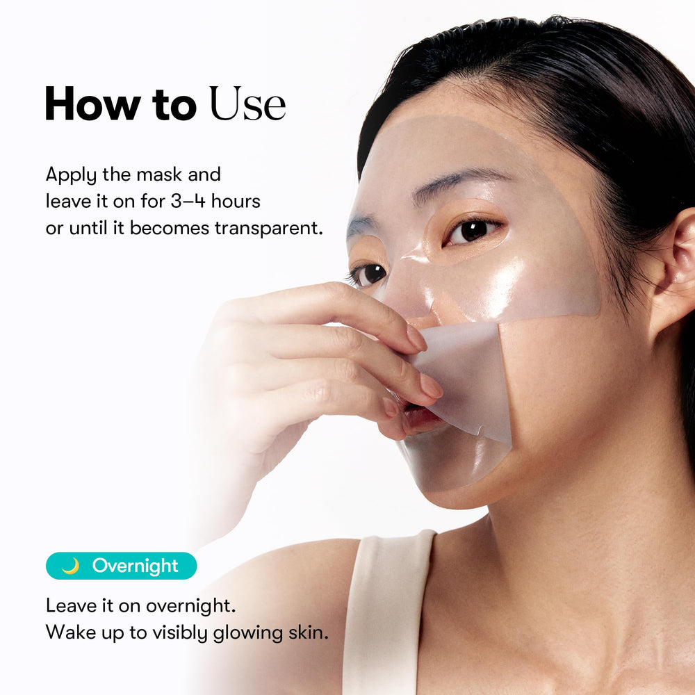 VT COSMETICS PDRN hydrogel mask on face illustrates hydration and plumping benefits.