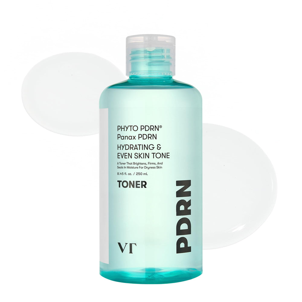 VT COSMETICS PDRN Toner bottle-front showing fragrance-free hydration.