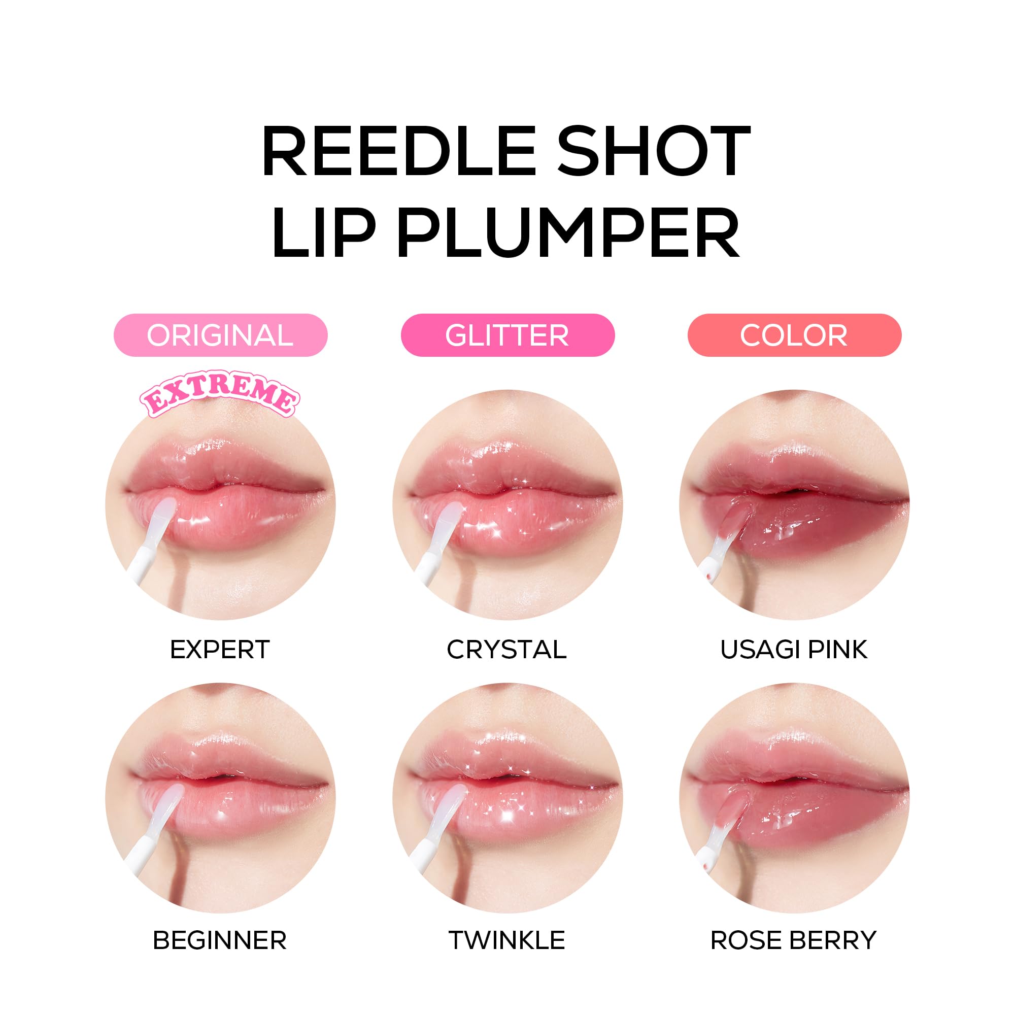 VT COSMETICS Reedle Shot Lip Plumper Twinkle micro-needling-inspired effect elevates lip texture.