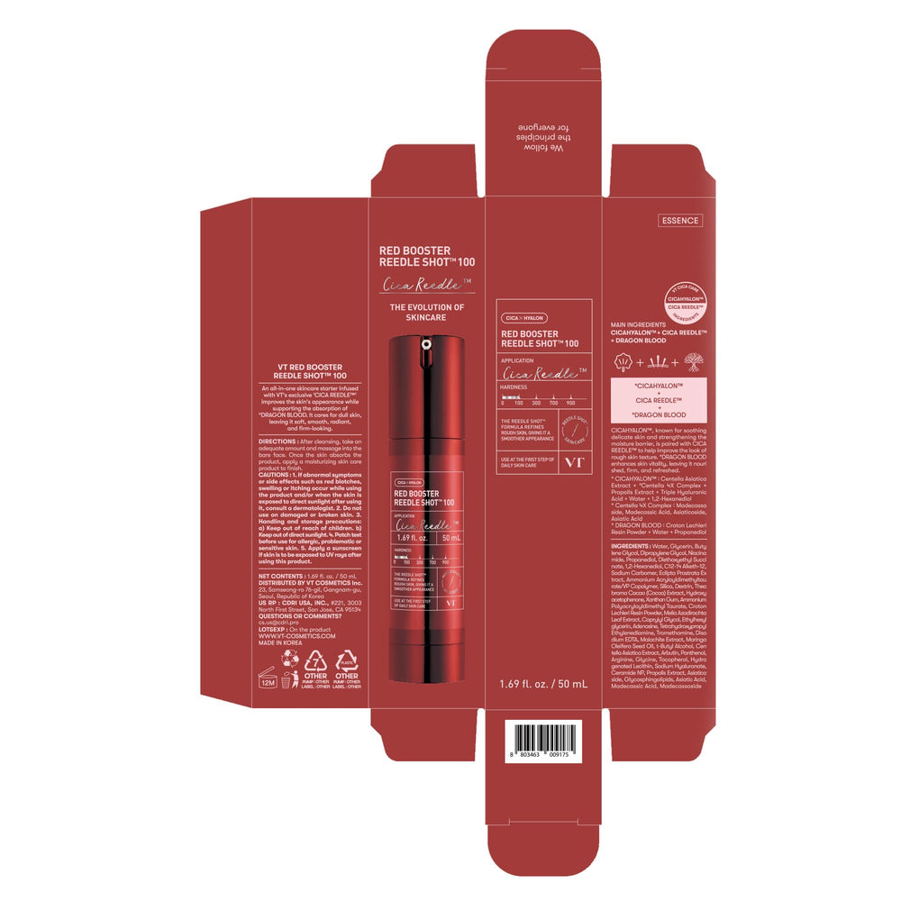 VT COSMETICS Viral Red Booster scalp microneedling formula tube promotes a revitalized scalp and healthier-looking hair.