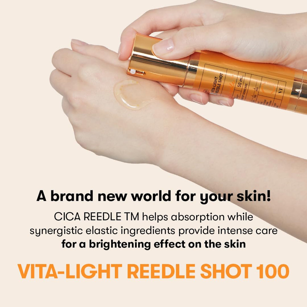 Vita-Light Reedle Shot jar texture showing jelly-like serum for clarity and hydration