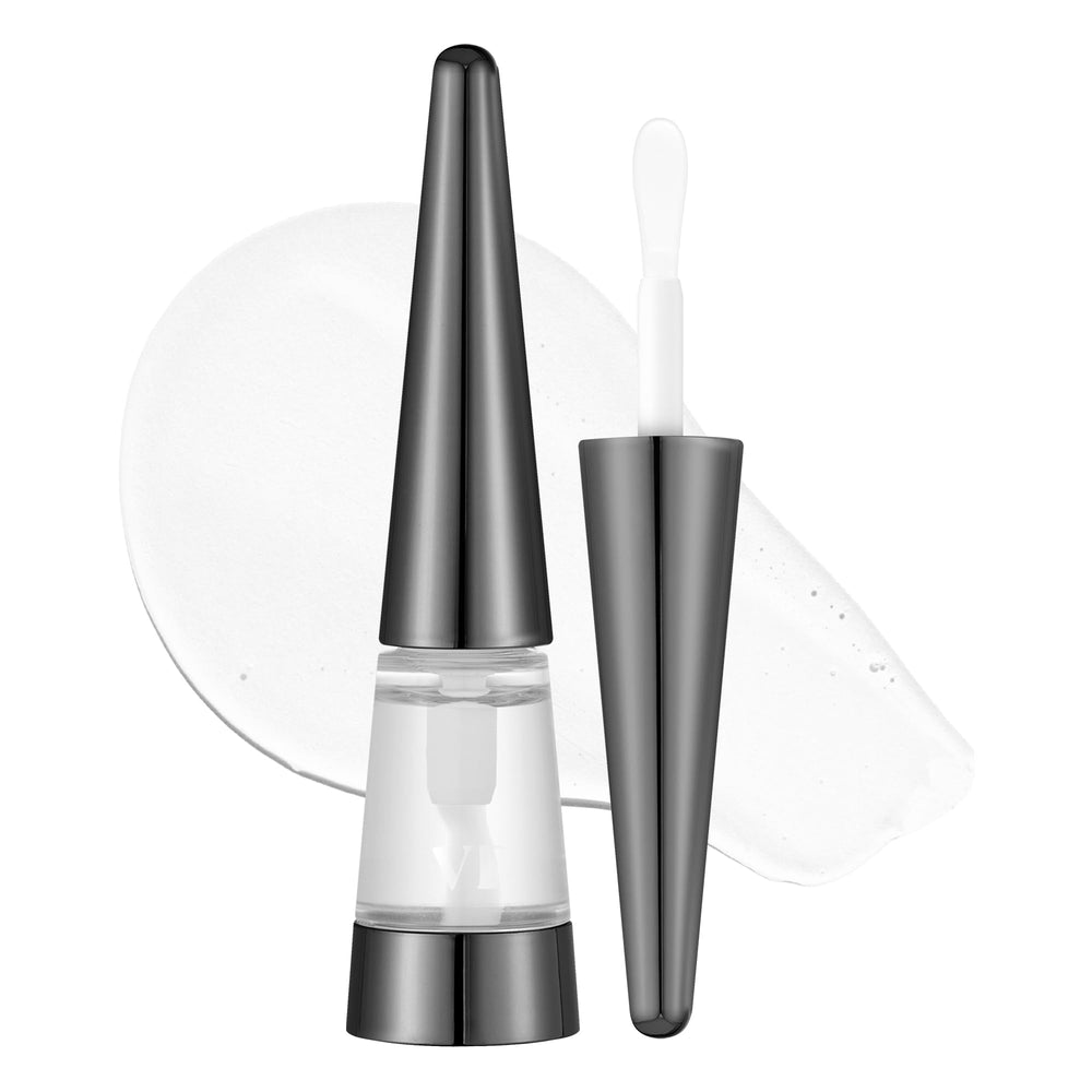 VT COSMETICS Reedle Shot Lip Plumper bottle with clear gloss visible, compact packaging.