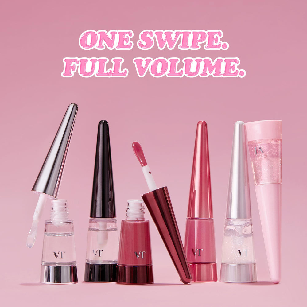 VT COSMETICS Reedle Shot Lip Plumper long-lasting gloss on lips.