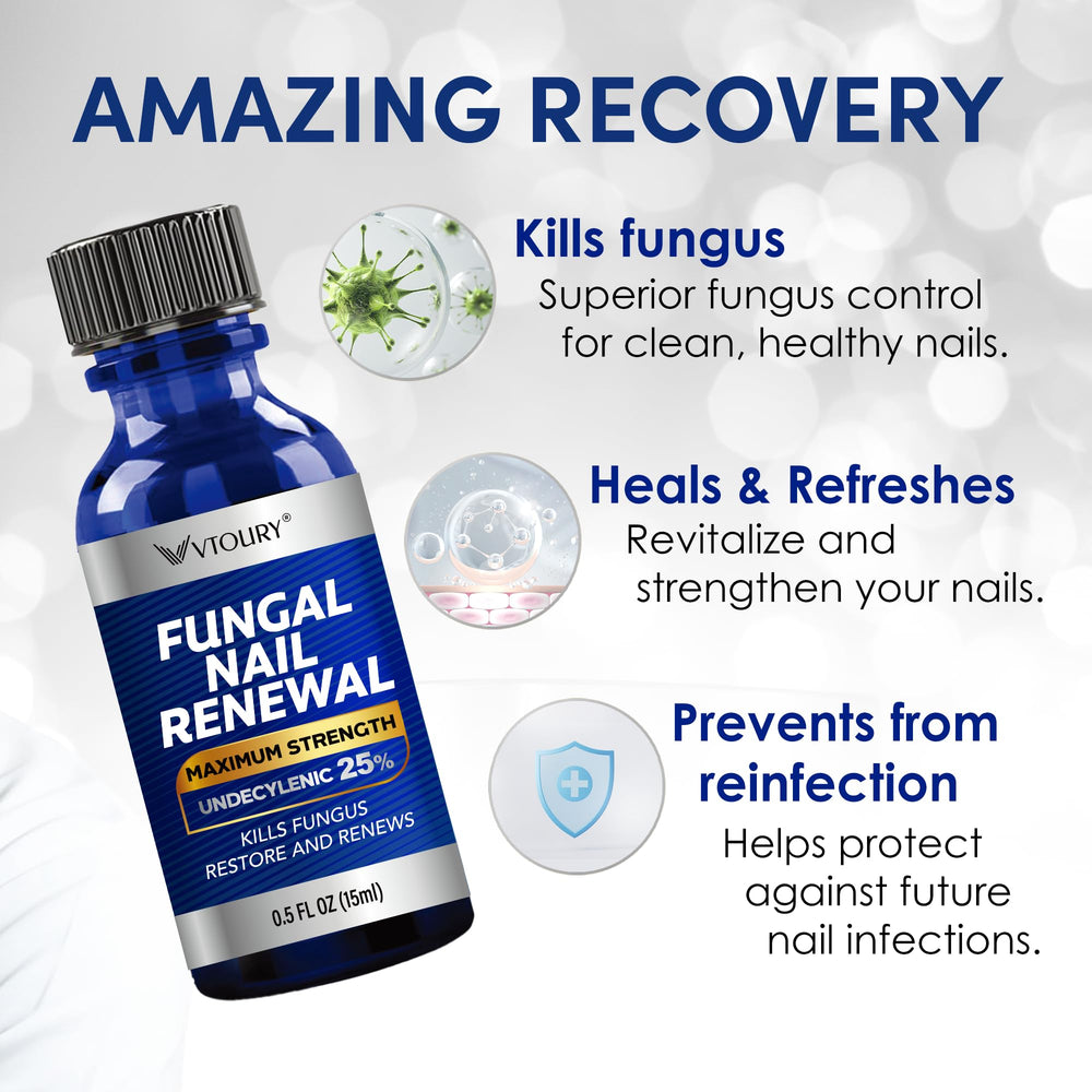 VTROUY dermatologist-tested formula suitable for daily use on nails and toes.