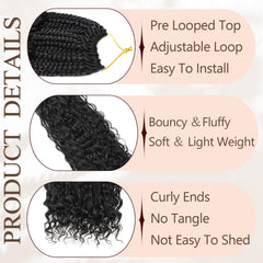 Vustbeauty Boho Braid Crochet Hair 9 packs included for full-head coverage.