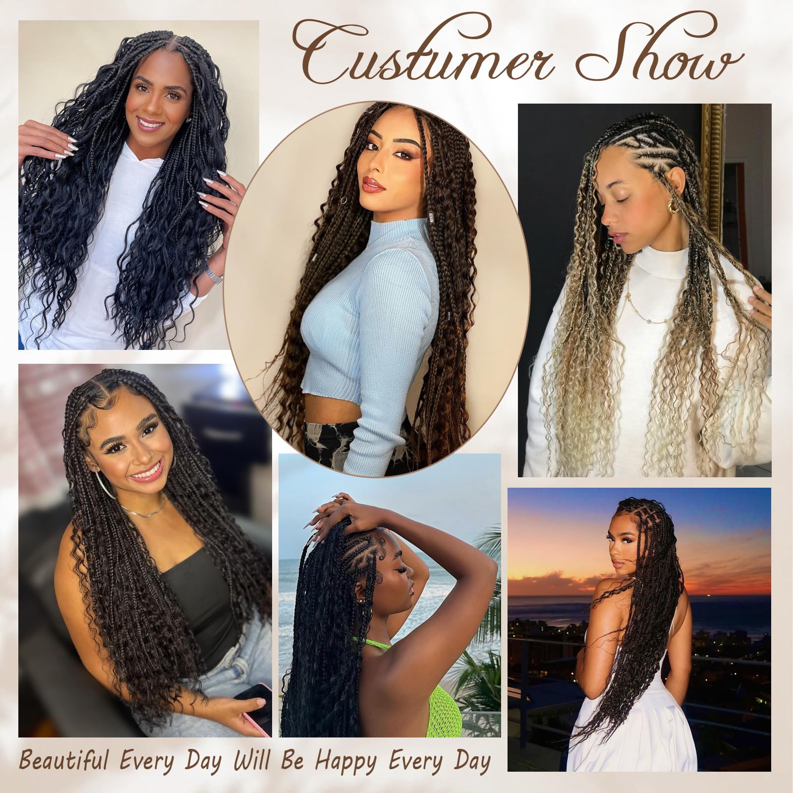 Vustbeauty Goddess Box Braids 24inch no tangling and smooth texture.