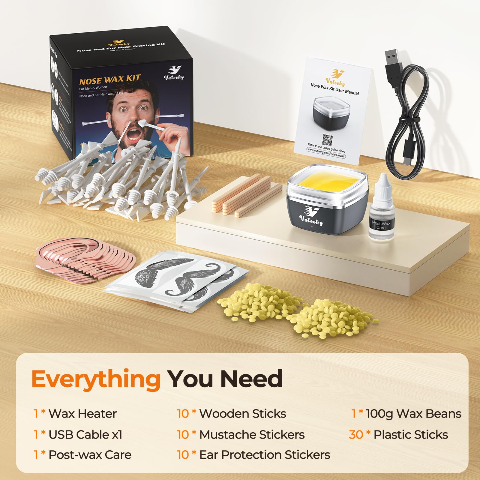 Vuteehy Nose Wax Kit conditioning oil to soothe skin after use