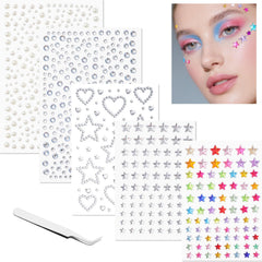VVPESCA Star and Pearl gems pack for face and hair sparkle, easy to apply