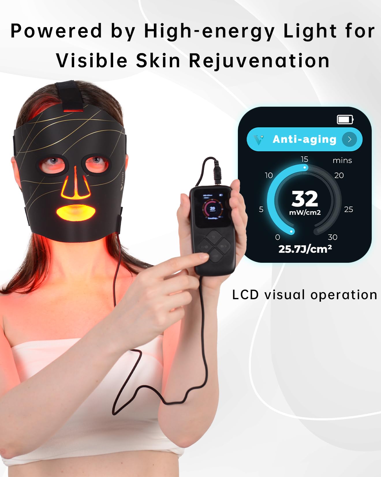 VVYM by Clinmate infrared 830nm LEDs side view for deeper, targeted skin treatment.