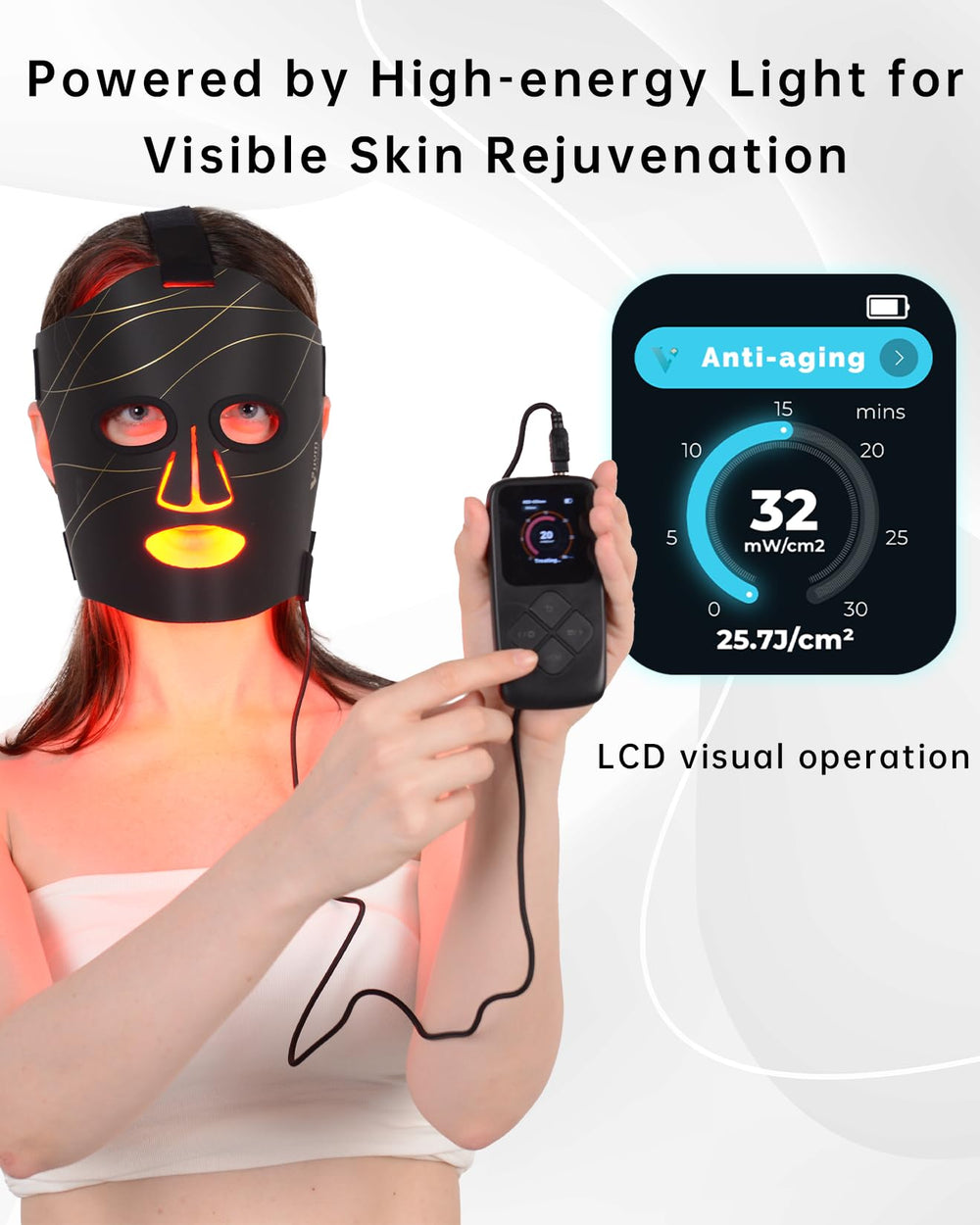 VVYM by Clinmate infrared 830nm LEDs side view for deeper, targeted skin treatment.
