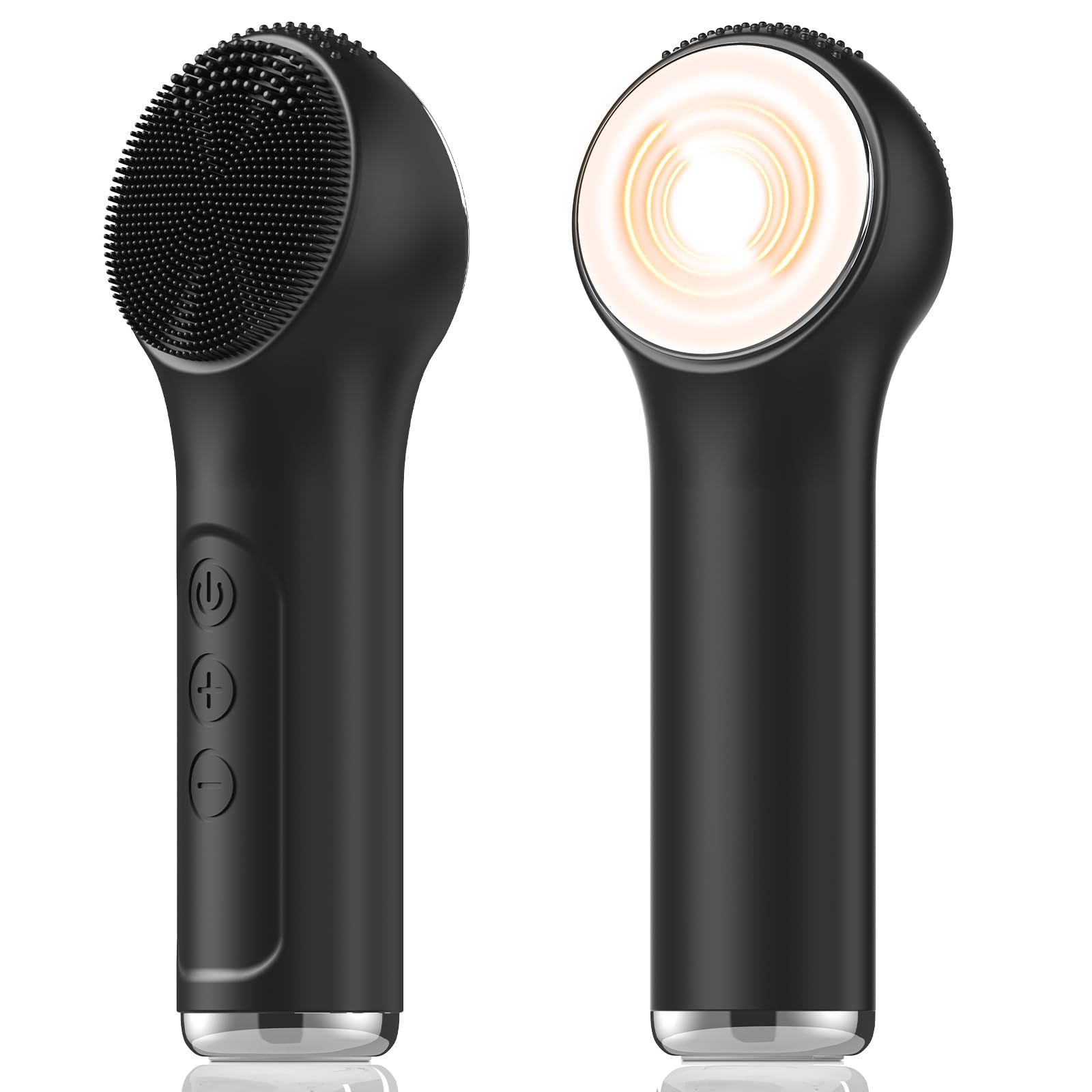 VWMYQ silicone facial cleansing brush front view for gentle, thorough cleansing.