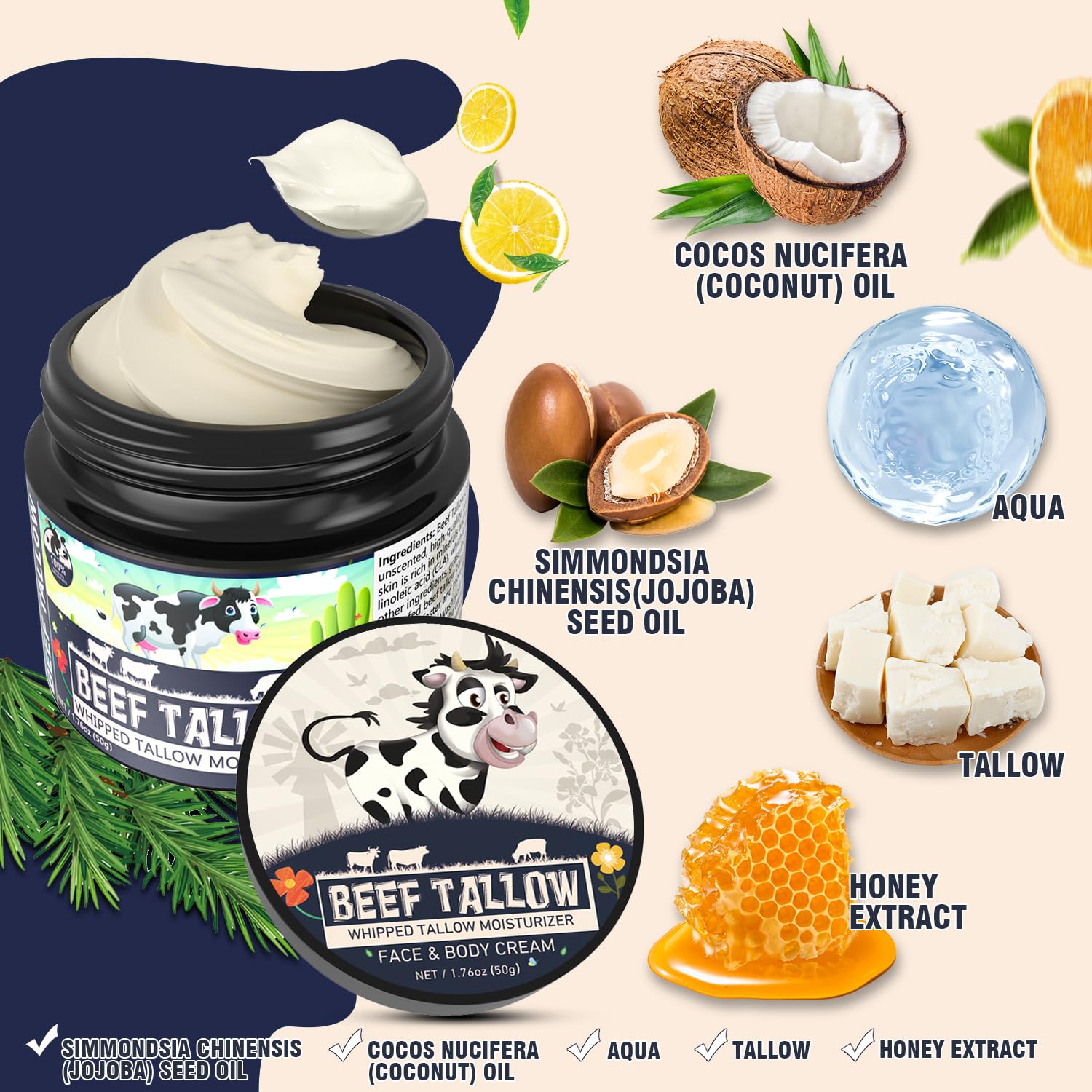 Vxacen application on cheek demonstrates lasting moisture without grease.