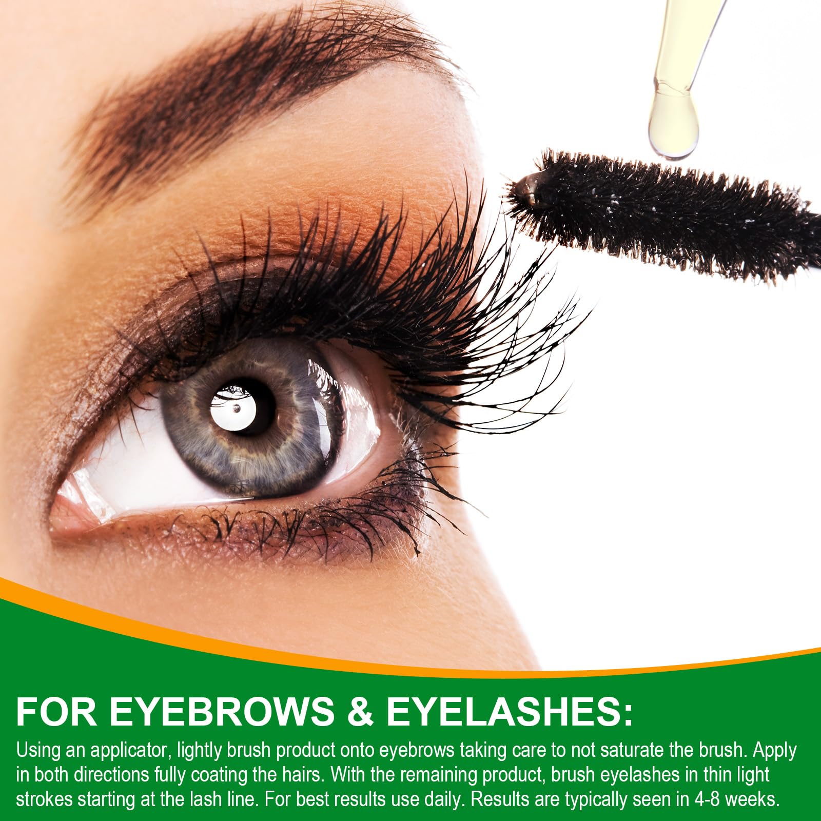 VXHDAG Batana Oil with an applicator aids brow and lash care.