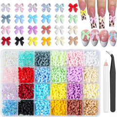 VYNELLE bow nail charms kit with 570 pieces for vibrant nail art ideas