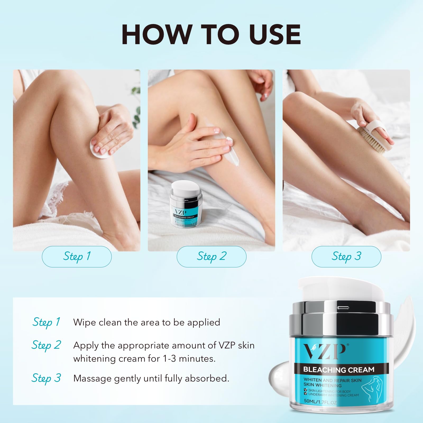 VZP Dark Spot Remover bikini area bottle for precise, gentle use in intimate zones.