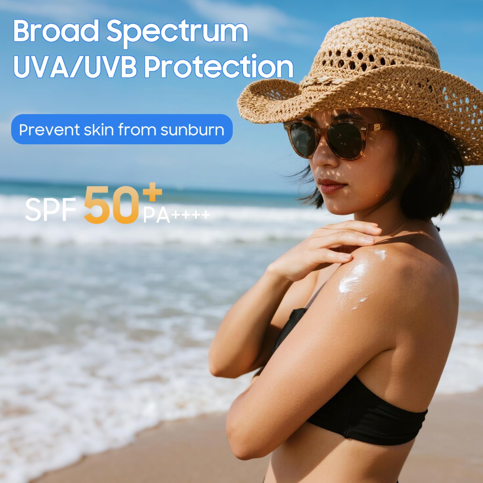 VZP Sun Clear on the cheek with a clear, non-greasy finish.