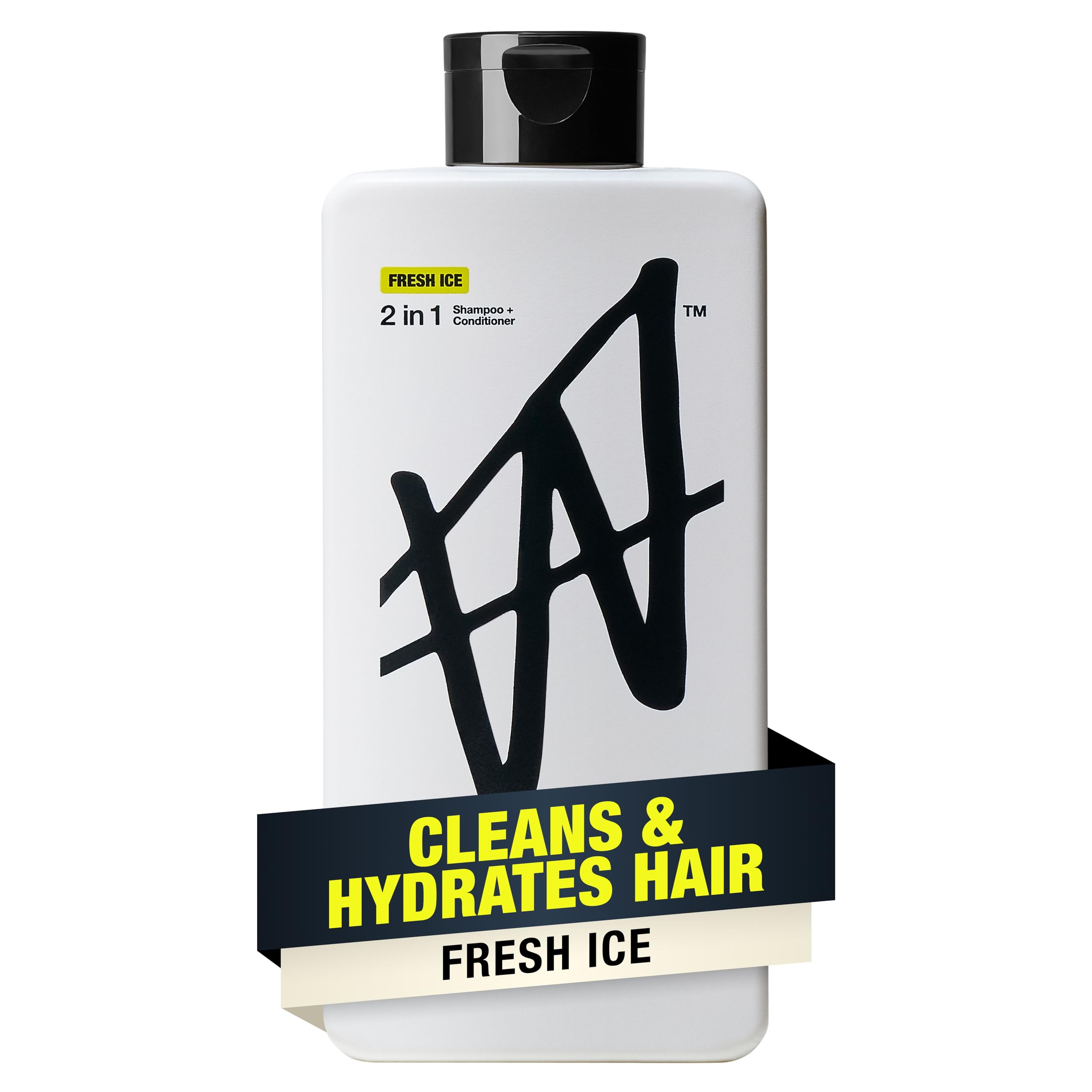 W by Jake Paul 2-in-1 shampoo bottle showing hydrating formula for fuller hair