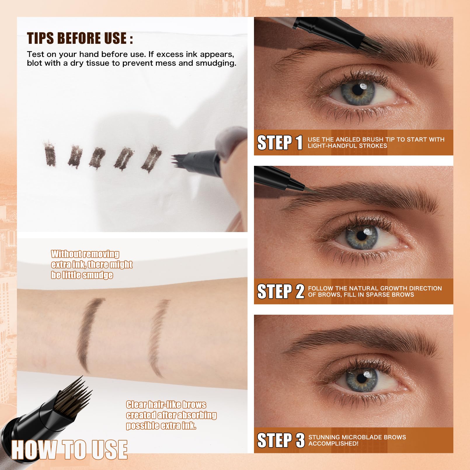 W3W Eyebrow Pen waterproof formula resists sweat and humidity.