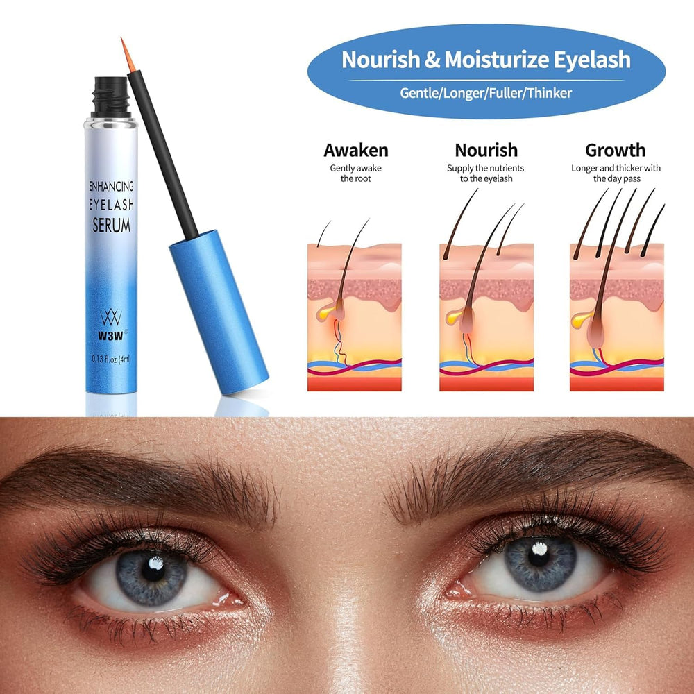 W3W Lash Serum application on lashes illustrates easy root coverage.