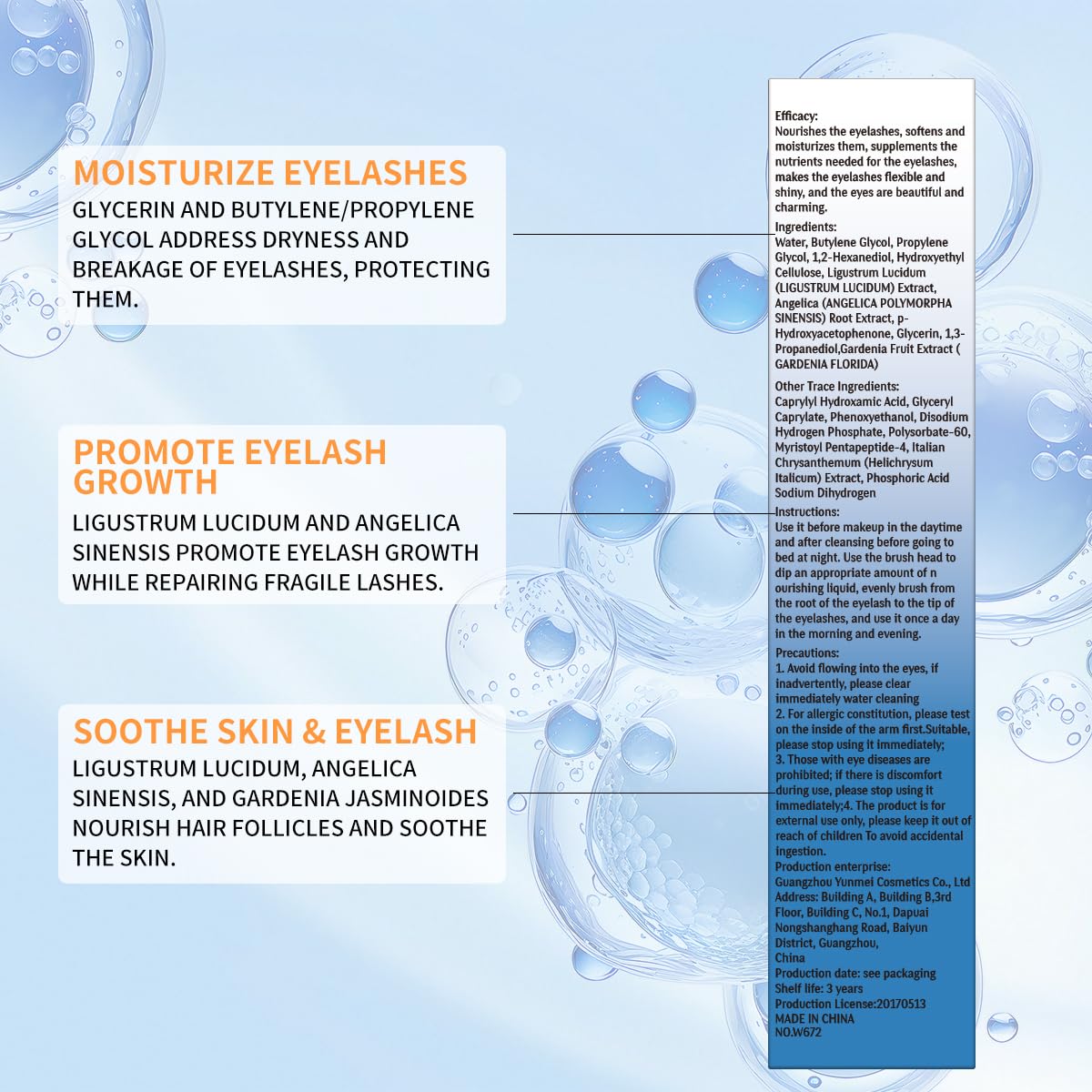 W3W Lash Serum packaging display suitable for travel and daily use.