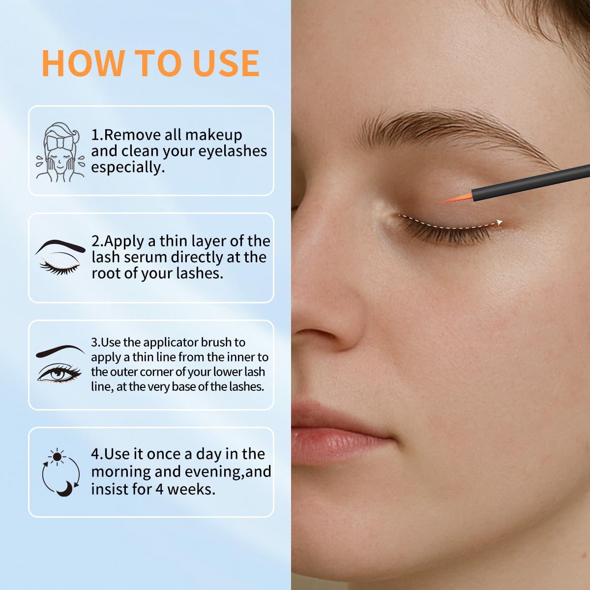 W3W Lash Serum plant extracts logo signals gentle, skin-friendly formula.