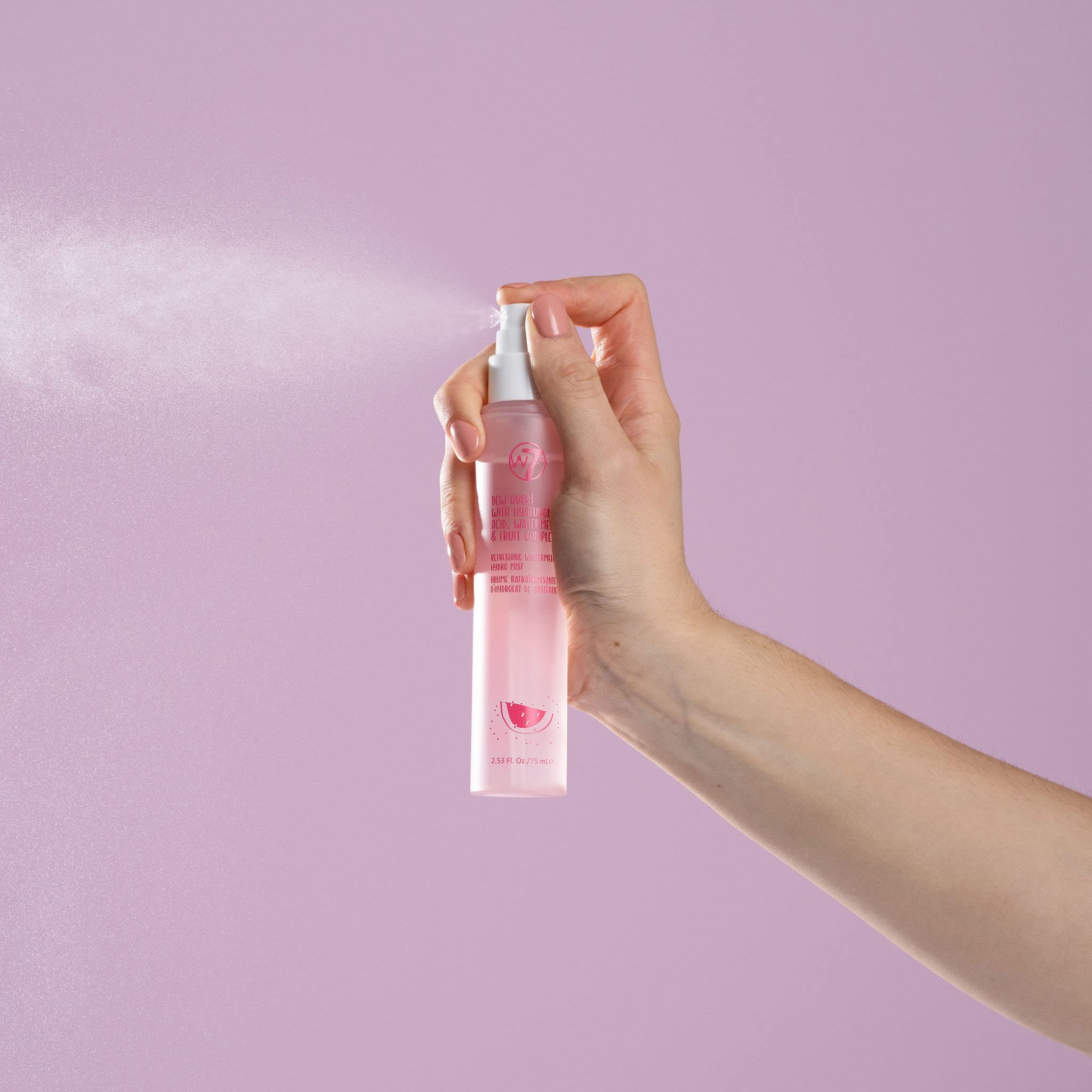 W7 Dew Over! fruit complex formula image highlights natural hydration for balanced, even-looking skin