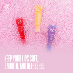 W7 Gloss Away Trio strawberry lip balm application tip with lightweight moisture