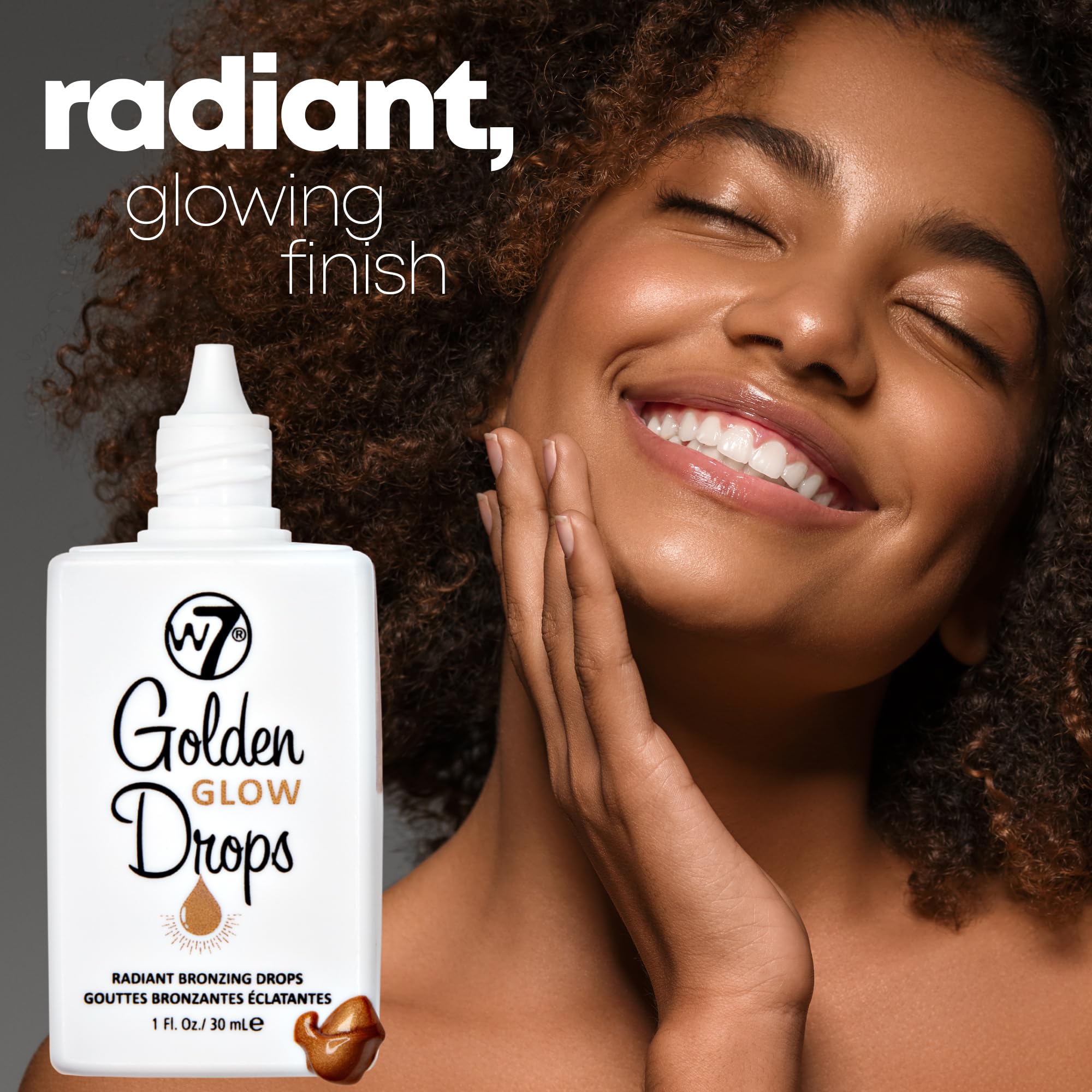 W7 Golden Glow Drops on hand showing buildable bronze finish