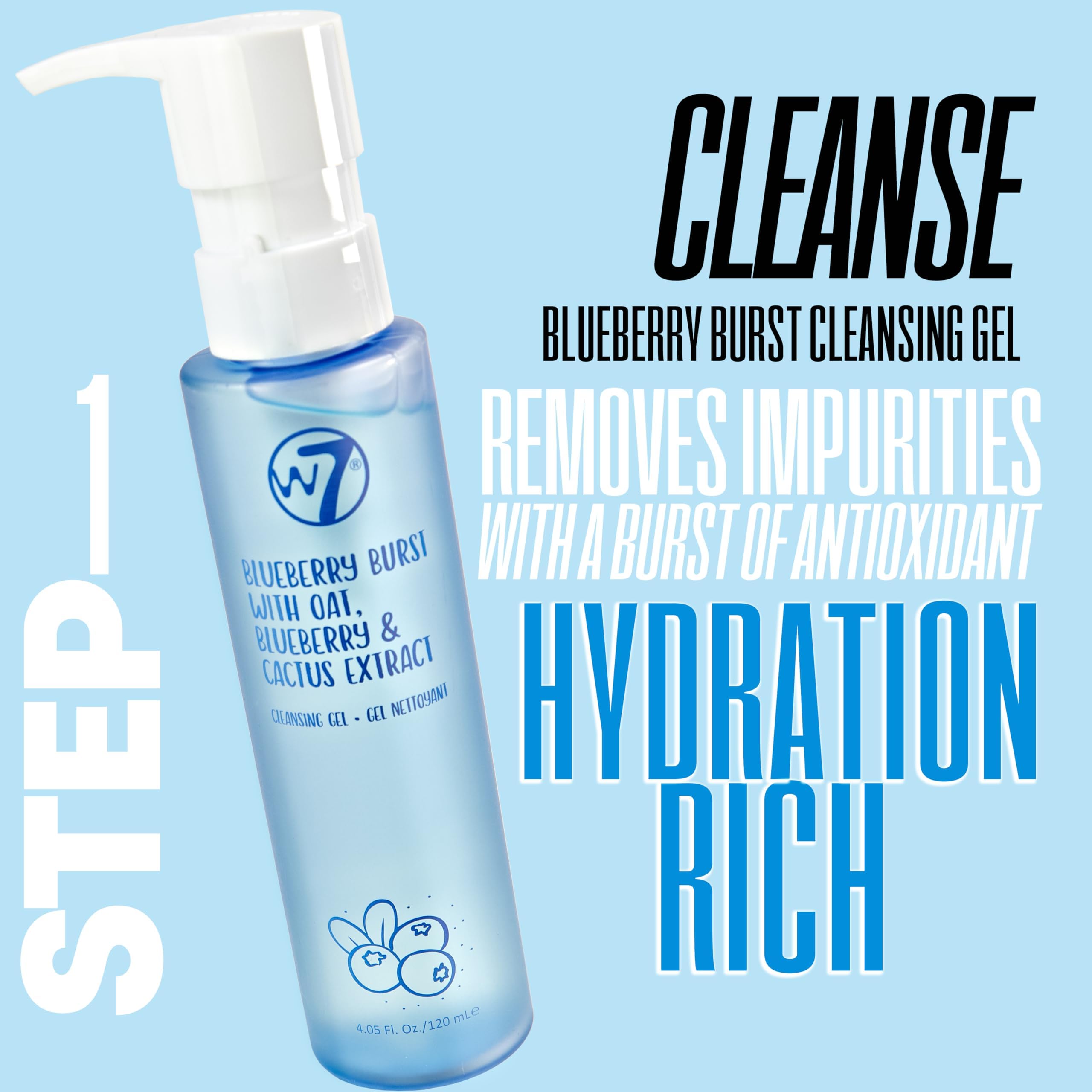 W7 Green T-Time Face Toner bottle soothing and balancing skin after cleansing.