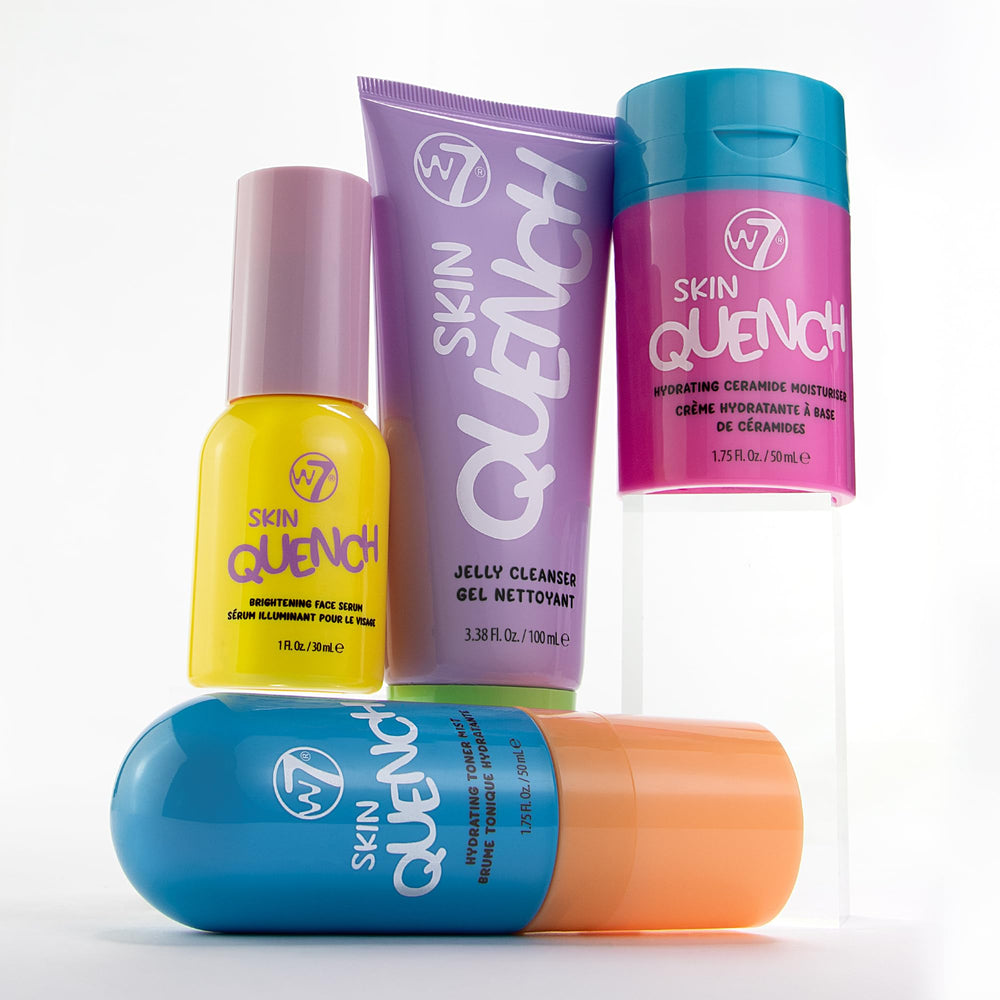 W7 Skin Quench aloe-ceramide graphic highlighting hydration benefits.