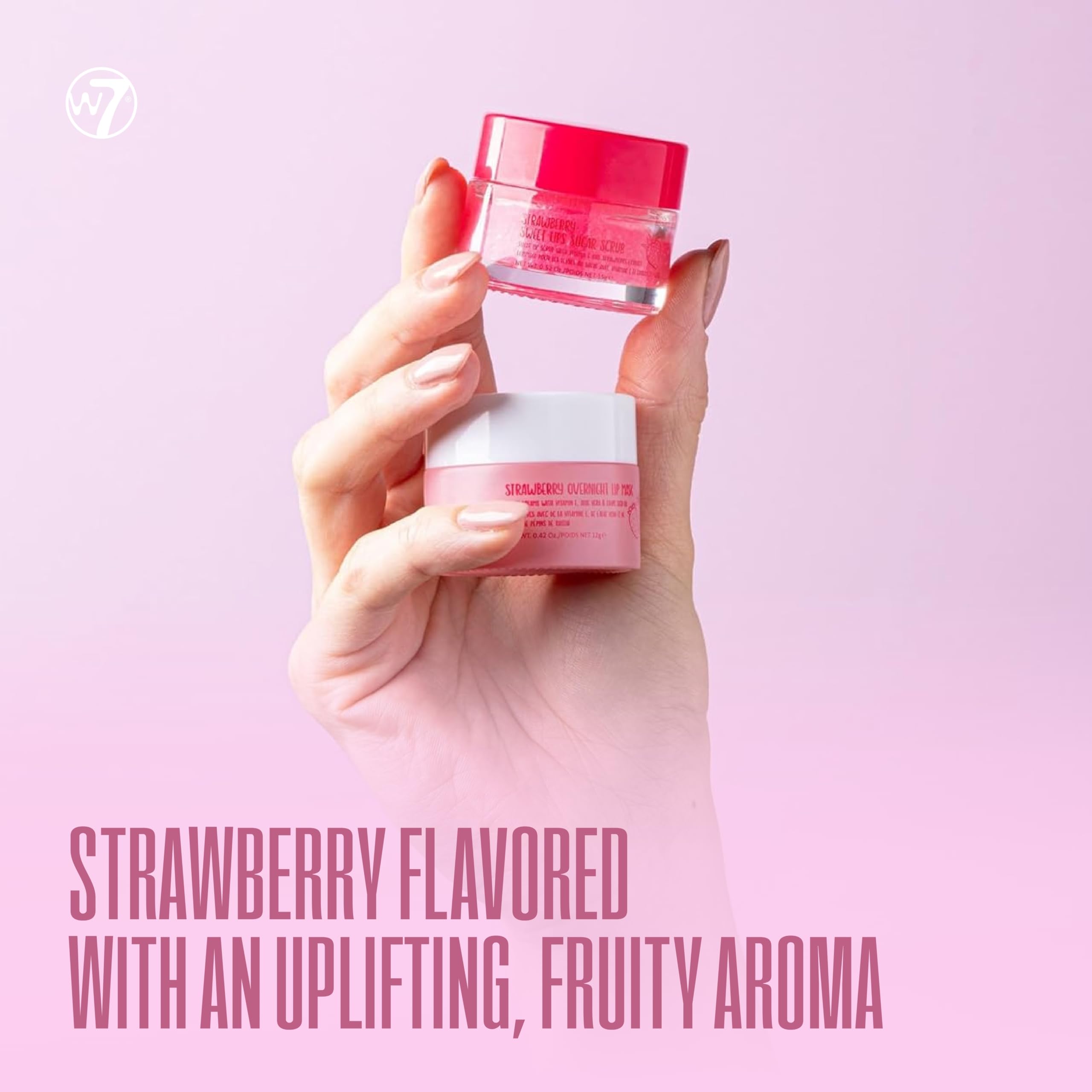 W7 Sweet Dreams Lip Scrub closeup highlighting Vitamin E benefits