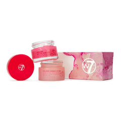W7 Sweet Dreams Lip Scrub tub with strawberry sugar exfoliants for smoother lips