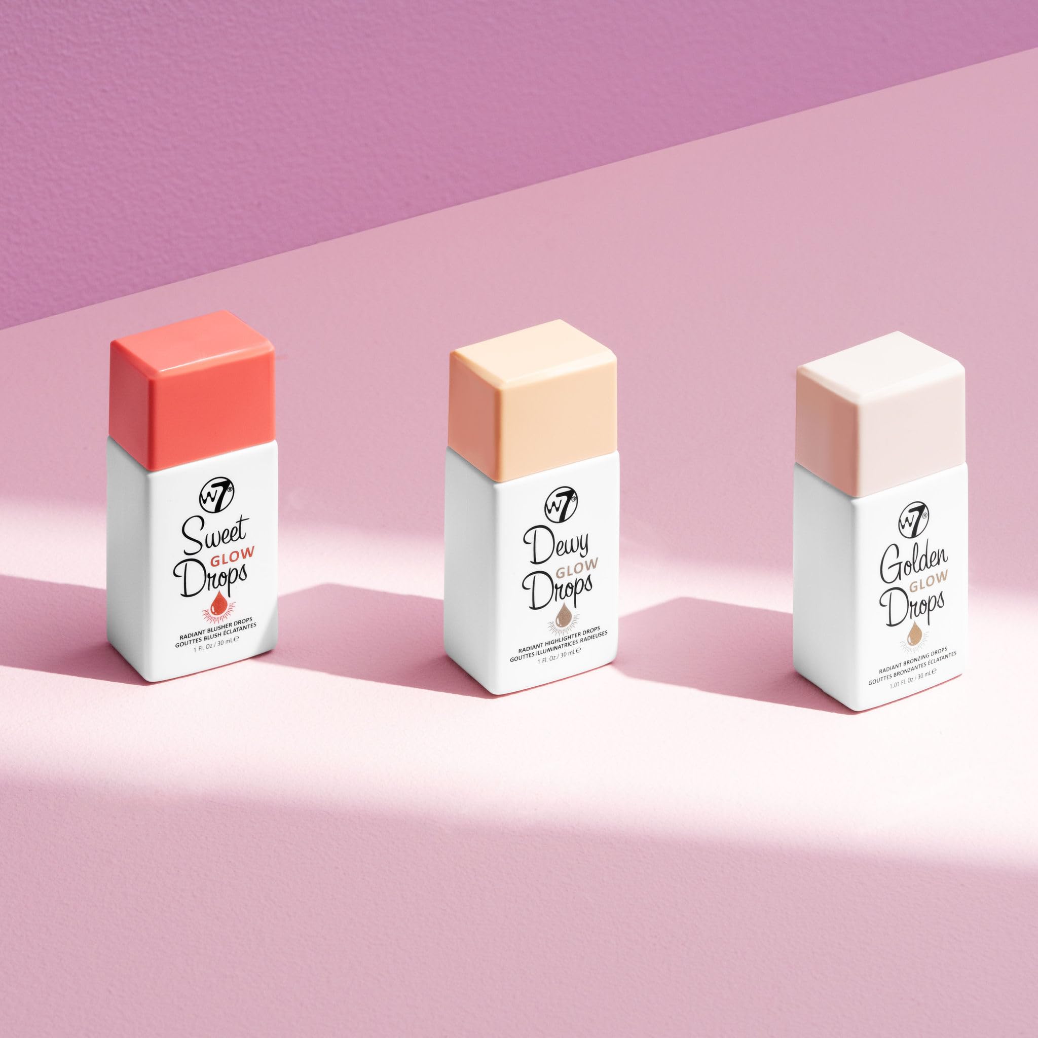 W7 Sweet Glow Drops using a soft brush for seamless diffusion