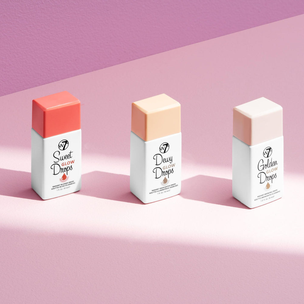 W7 Sweet Glow Drops using a soft brush for seamless diffusion