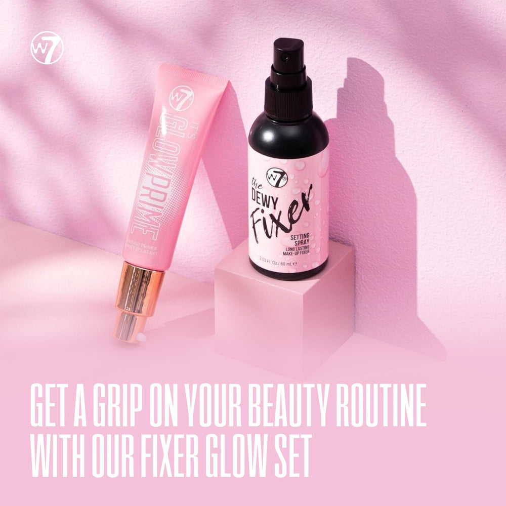 W7 The Fixer Glow setting spray mist for a dewy finish
