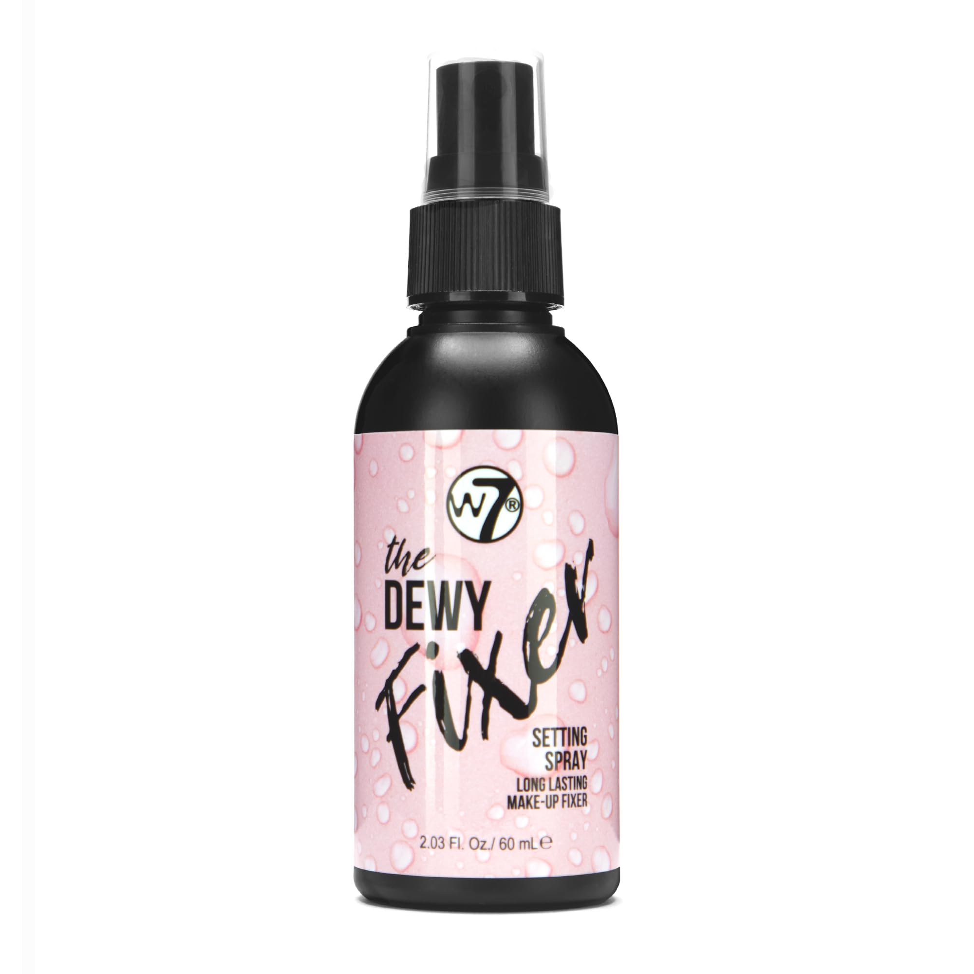 W7 The Fixer setting spray bottle close-up for long-lasting makeup