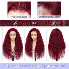 Waahr 13x6 HD lace front with invisible knots and breathable cap for comfort.