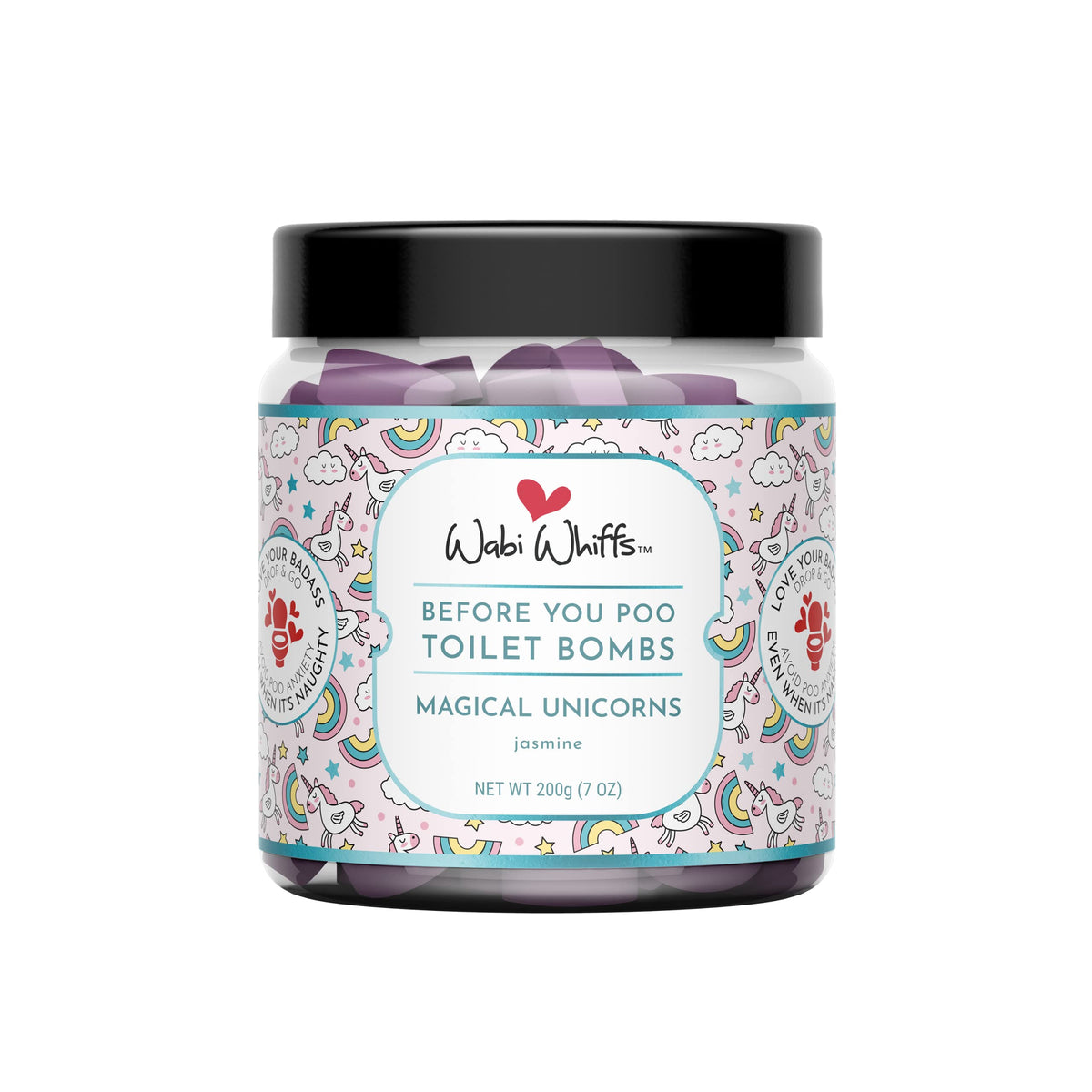 Wabi Whiffs magical unicorns packaging shows kid-friendly aromas for shared bathrooms