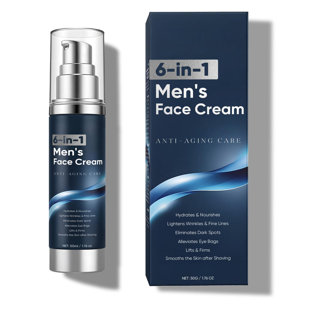 WAESKI 6-in-1 face cream bottle, premium packaging for daily men's skincare.