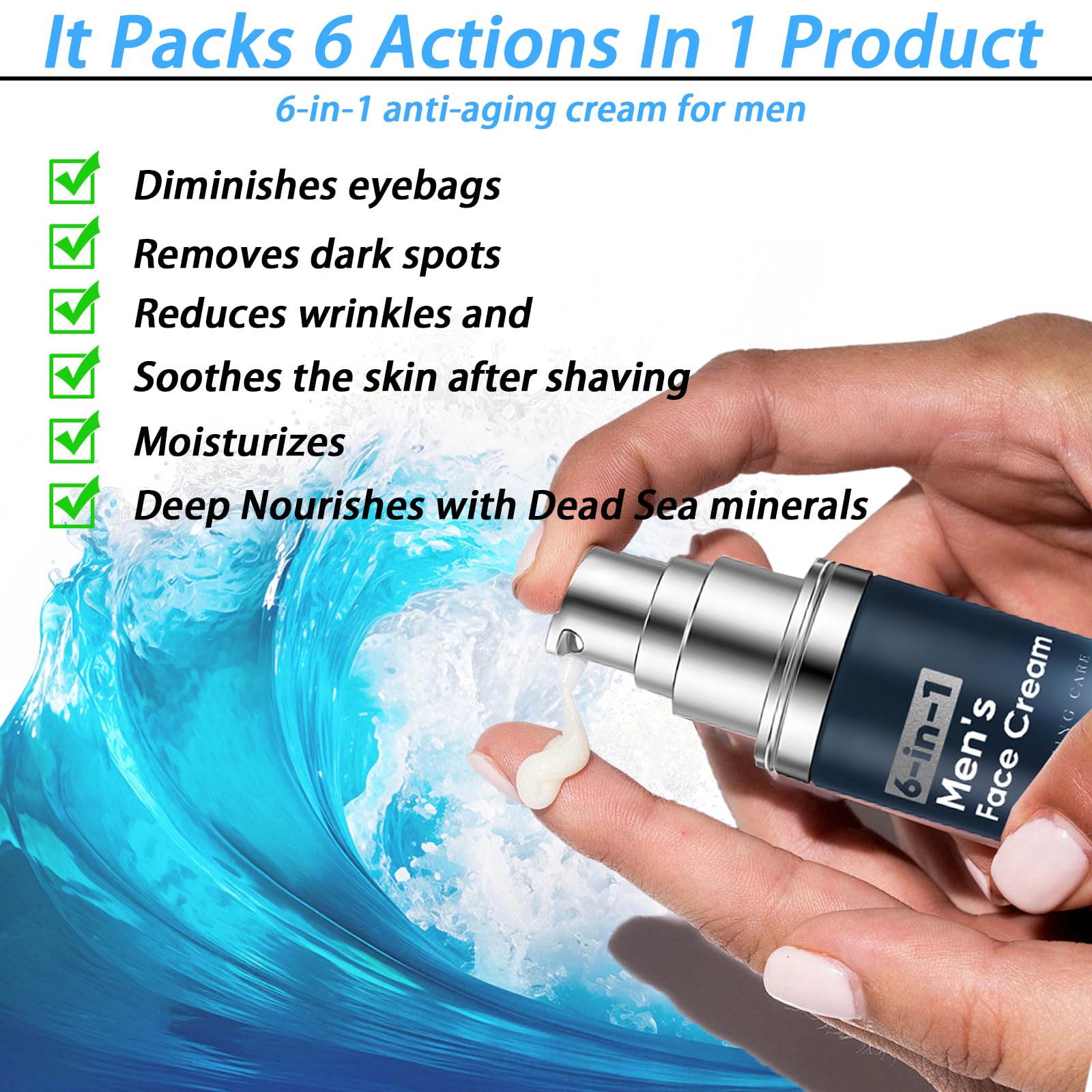 WAESKI application on face demonstrates even application and fast absorption.